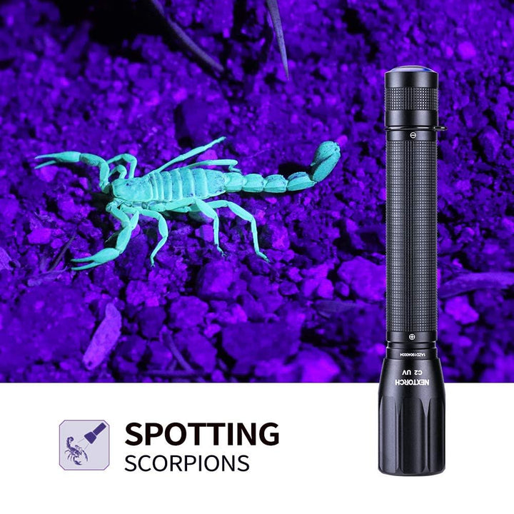 405nm uv Light UV Led Blacklight Flashlights Detector Ultraviolet Pocket-Size LED Torch for Pets Urine and Stains Find Stains on Carpet, Rugs 3D Printed Resin C2UV (405nm UV)