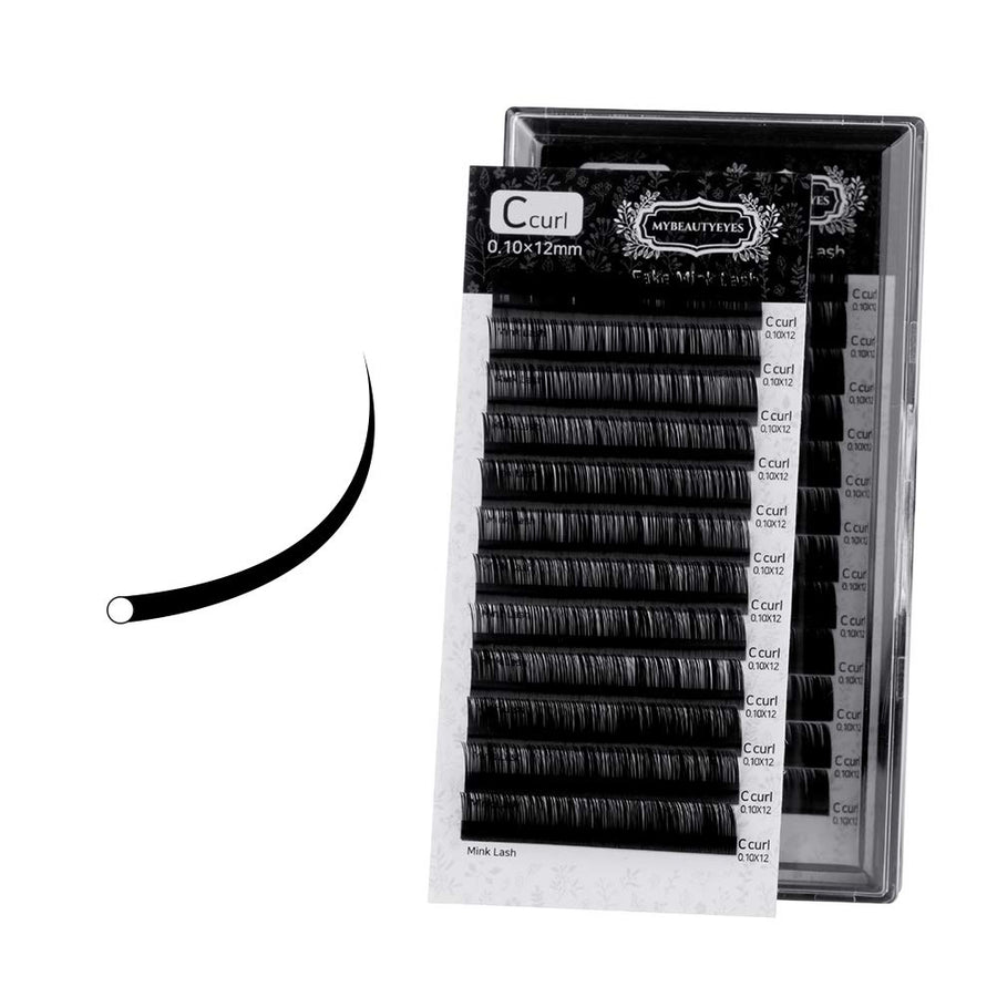 Eyelash Extension Fake Mink Lash/Individual Eyelash Extension Supplies Salon Use/C Curl/Thickness 0.07~0.25mm, Length 8-15mm Mixed Tray (0.15mm, 11mm)