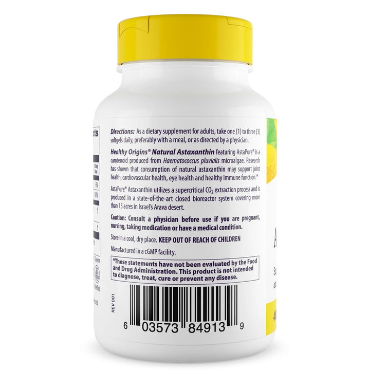 Astaxanthin 4 mg (Natural, Astapure, Non-GMO, Gluten Free, Eye Support, Joint Support, Immune Support), 150 Softgels