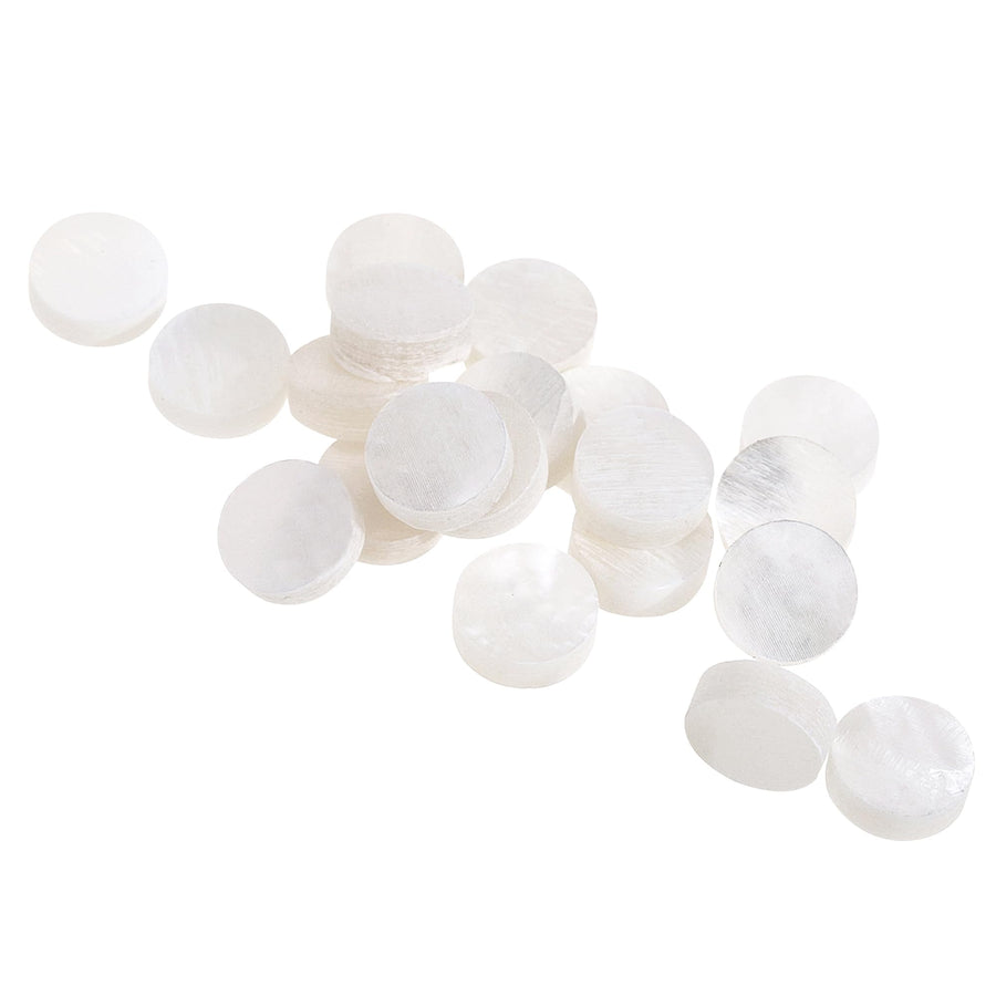 Pro 6.35mm Natural Mother of Pearl Guitar Fretboard Inlay Dots, White Pearl (Set of 20)