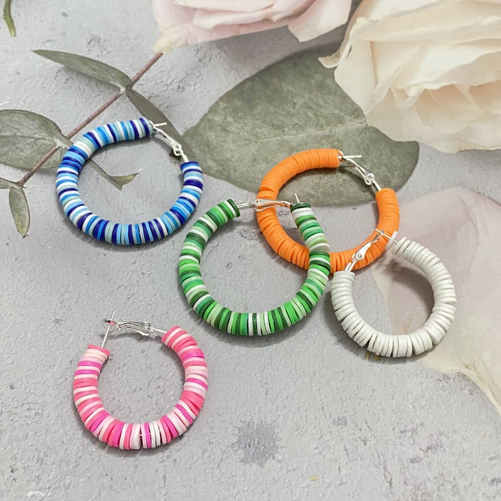 3000pcs Heishi Beads Polymer Clay Beads Flat Round Spacer Beads for Jewelry Making Bracelets Necklace Earring Accessories DIY Handmade Craft (6mm, White)
