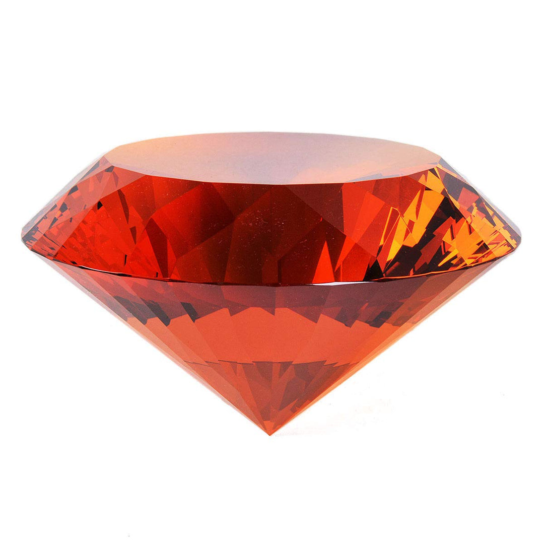 Amber Crystal Glass Diamond Shaped Decoration 80mm Jewel Paperweight,Gift Decoration Idea For Christmas, Thanksgiving