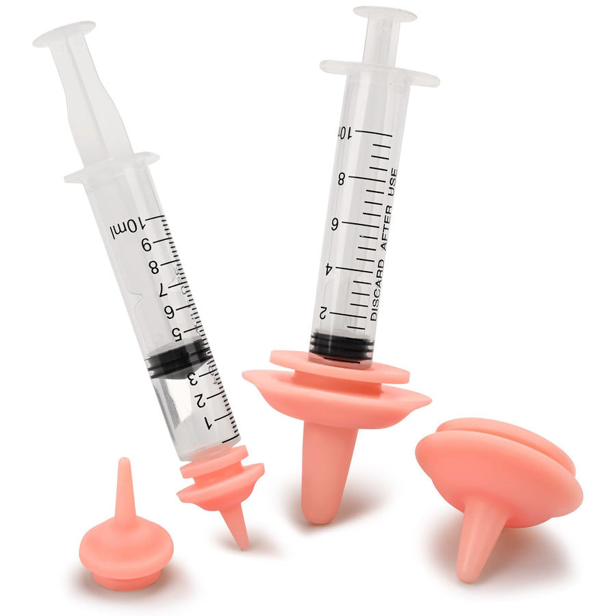 Pet Feeding Nipple for Kitten and Puppy Silicone Feeding Pacifier for Pets and Wildlife - Includes Mini, Original, Medium, Large, Double 1-10ml Oring Syringe