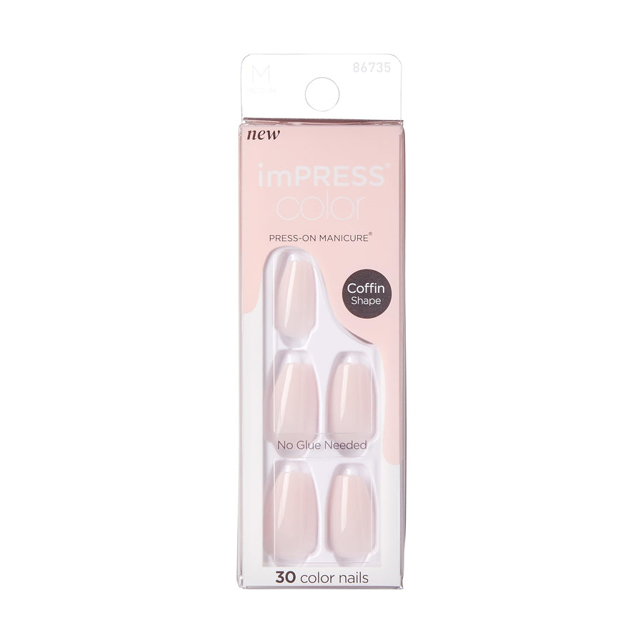 KISS Color Press-On Nails Polish-Free Manicure Set, ‘Serendipity’, 30 Chip-Proof, Smudge-Proof Fake Nails
