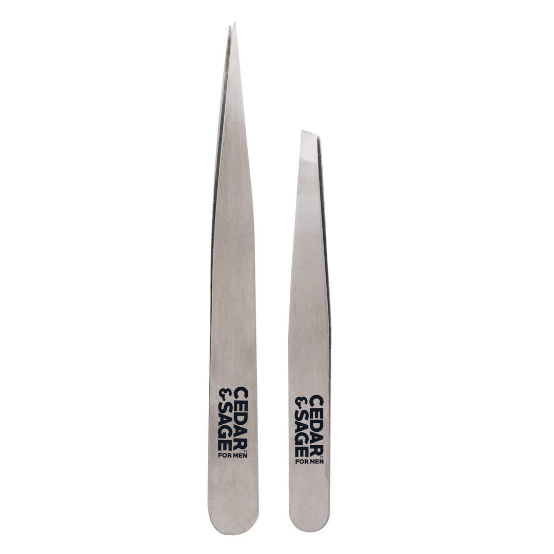 Men's Stainless Steel Tweezer Duo Set