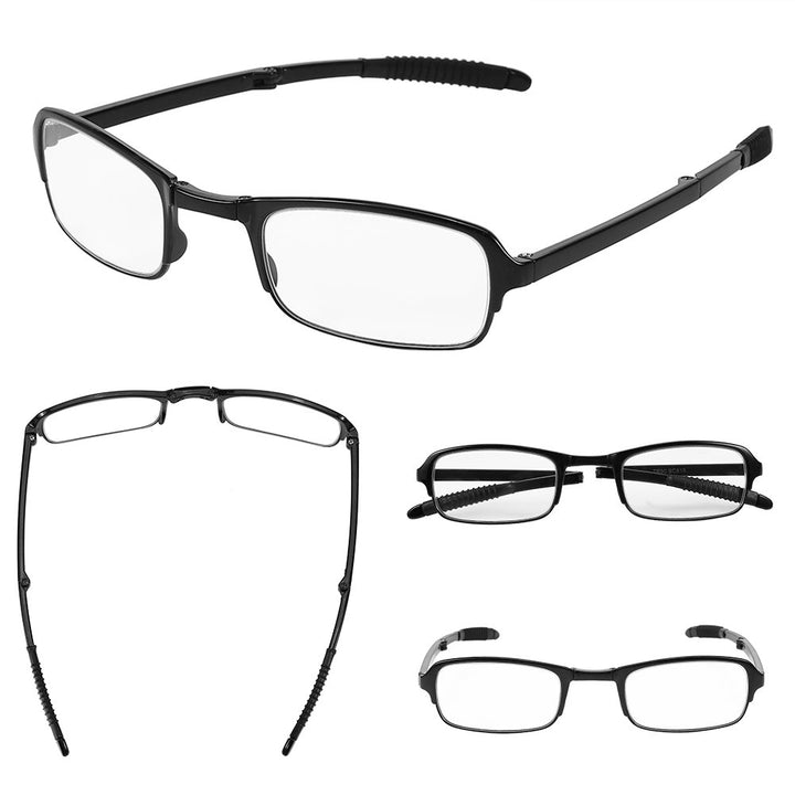 Reading Glasses, Men and Women 1.0/1.5/2.0/2.5/3.0/3.5/4.0 Portable Lightweight Folding Reading Presbyopic Glass(1.0-Black)