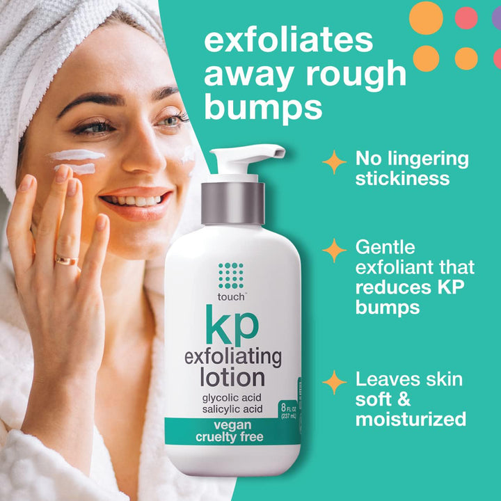 Glycolic Acid Lotion for Keratosis Pilaris - KP Lotion Moisturizer - Glycolic Acid Body Lotion for AHA BHA Rough & Bumpy Skin- Keratosis Pilaris Exfoliating Lotion Gets Rid Of Redness - 8 Fl Oz