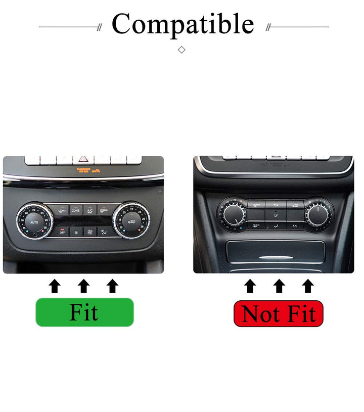 Bling Climate Control AC Button Crystal Accessory Interior Knob Cover Compatible for Mercedes Benz