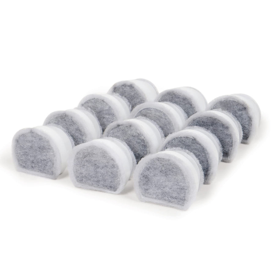Drinkwell Cat Water Fountain Carbon Replacement Filters - Compatible with Drinkwell 1/2 Gallon, 1 Gallon, 2 Gallon, Avalon, Pagoda, Sedona and Seascape Fountains, 12-Pack