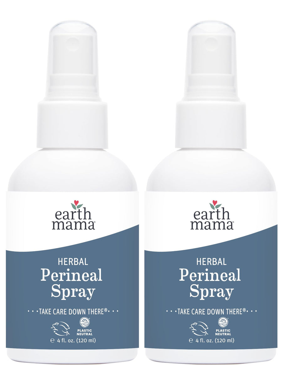 Herbal Perineal Spray | Safe for Pregnancy and Postpartum Recovery, Witch Hazel Natural Cooling Spray For After Birth Feminine Care Essentials, No Benzocaine or Butane, 4-Fl oz (2-Pack)