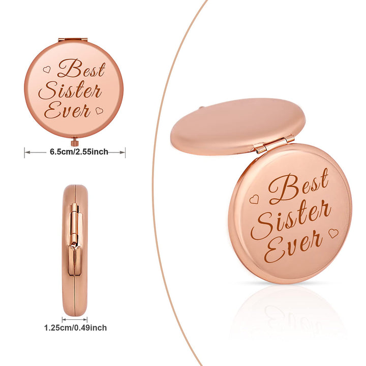 Sister Birthday Gifts from Sister Compact Makeup Mirror Inspirational Gifts Graduation Gift for Daughter from Dad Mom Motivational Encouragement Gift Friendship Gift Christmas Graduation Party Gift