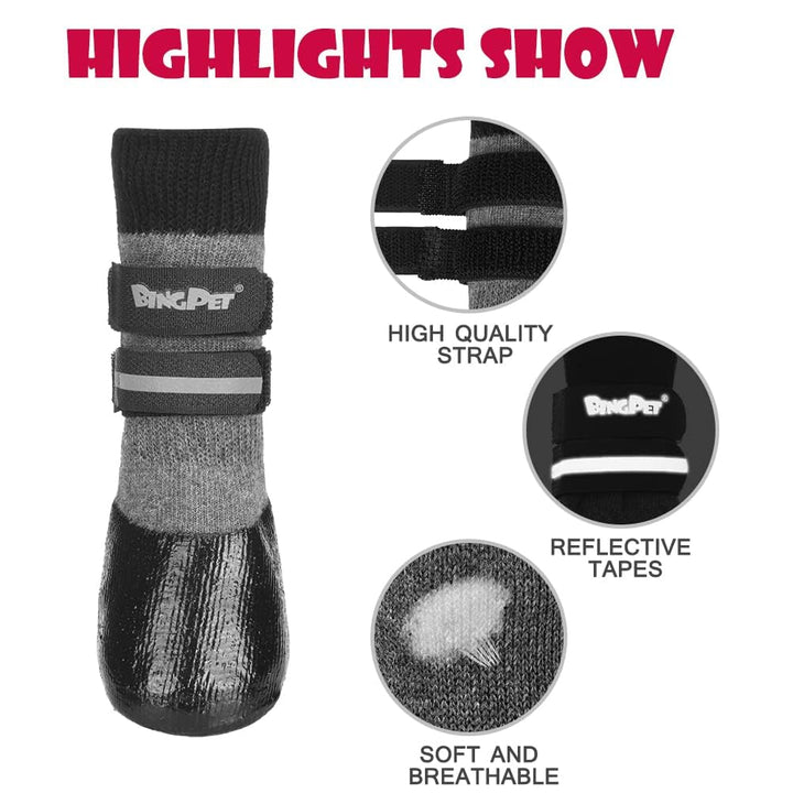 Dog Socks for Hardwood Floors,Outdoor Anti Slip Waterproof Paw Protector,Dog Boots for Hot Pavement for All Season,Dog Grip Socks Prevent Licking for Small Medium Large Old Dogs