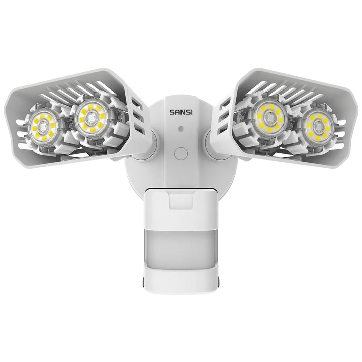 LED Security Lights, 18W (150Watt Incandescent Equiv.) Motion Sensor Lights, 1800lm 5000K Daylight Waterproof Outdoor Floodlights with Adjustable Dual-Head, White