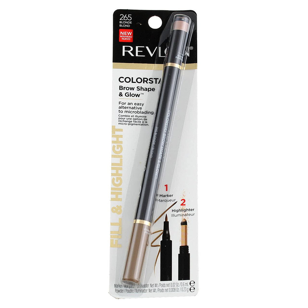 Revlon Colorstay Shape & Glow Eye Brow Marker and Highlighter, Blonde, 0.02 Oz (Marker), 0.008 Oz (Highlighter)