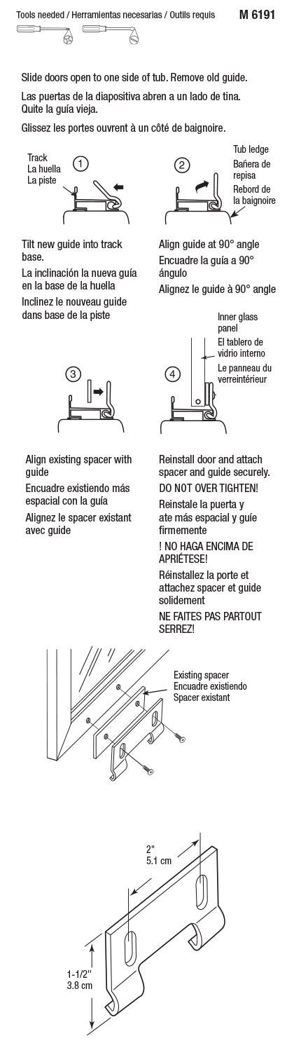 Products M 6191 Shower Door Bottom Hook Guide,(Pack of 2)