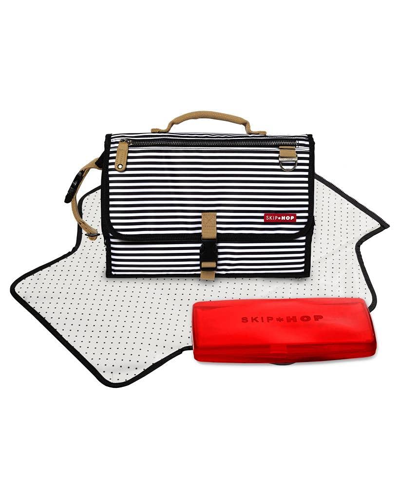 Portable Baby Changing Pad, Pronto, Black & White Stripe
