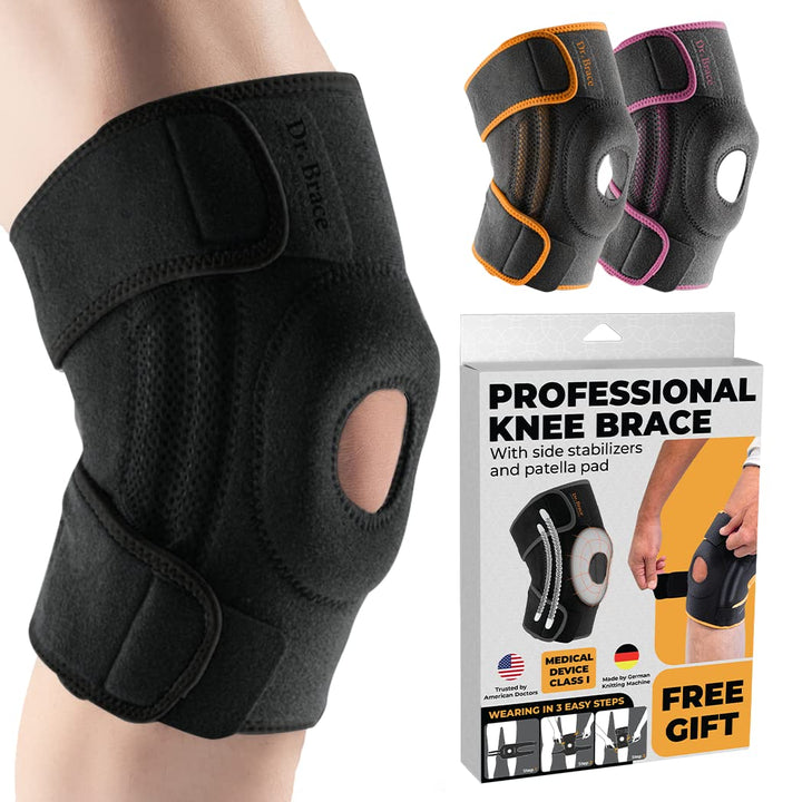 ELITE Knee Brace with Side Stabilizers & Patella Gel Pads for Maximum Knee Pain Support and fast recovery for men and women-Please Check How To Size Video (Pluto, XX-Large)