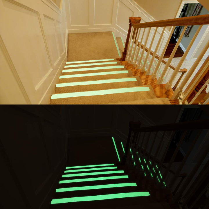 Glow in The Dark Tape 1 in X 15 FT Waterproof photoluminescent/Luminescent Duct Tape Stickers for Halloween Party Clothes, Floor,Steps,Exit Sign