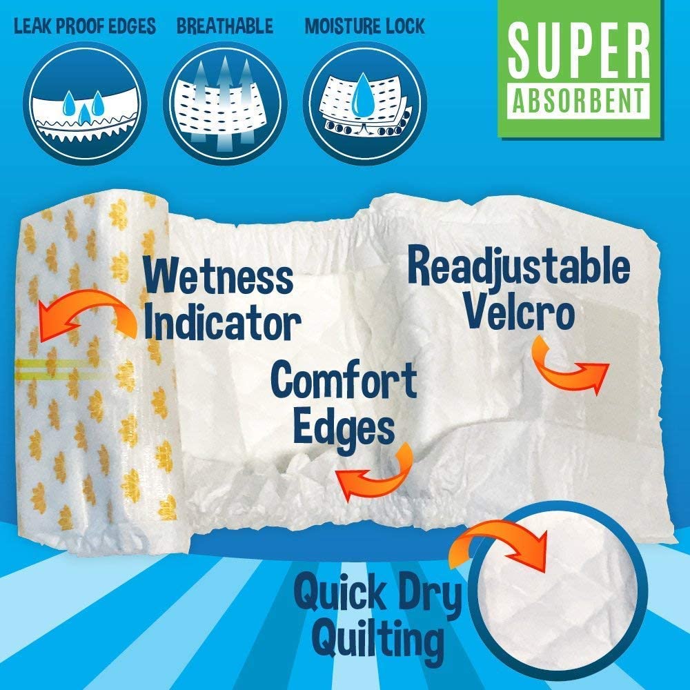 Disposable Male Dog Diapers - Super Absorbent, Leak-Proof Pee Wraps - Adjustable Fit, Comfortable Design, Advanced Moisture Control, and Wetness Indicator - Extra Large (20 Count)