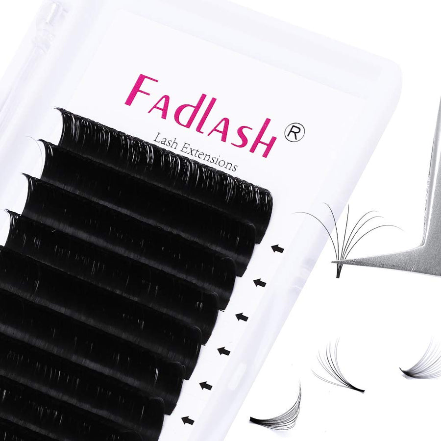 Volume Lash Extensions Easy Fan 3D~10D D Curl Volume Fans 0.05 0.07mm Self Fanning Eyelash Extensions 8-20mm Length(0.05-D, 13mm)