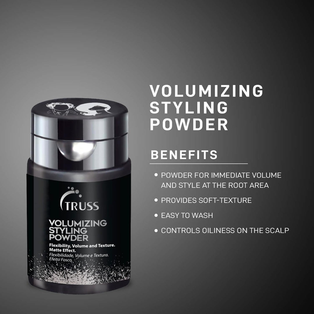 Truss Volumizing Styling Powder - Hair Powder & Hair Texturizer For Immediate Volume - Provides Soft-texture, Easy To Wash Out, And Controls Oil On The Scalp