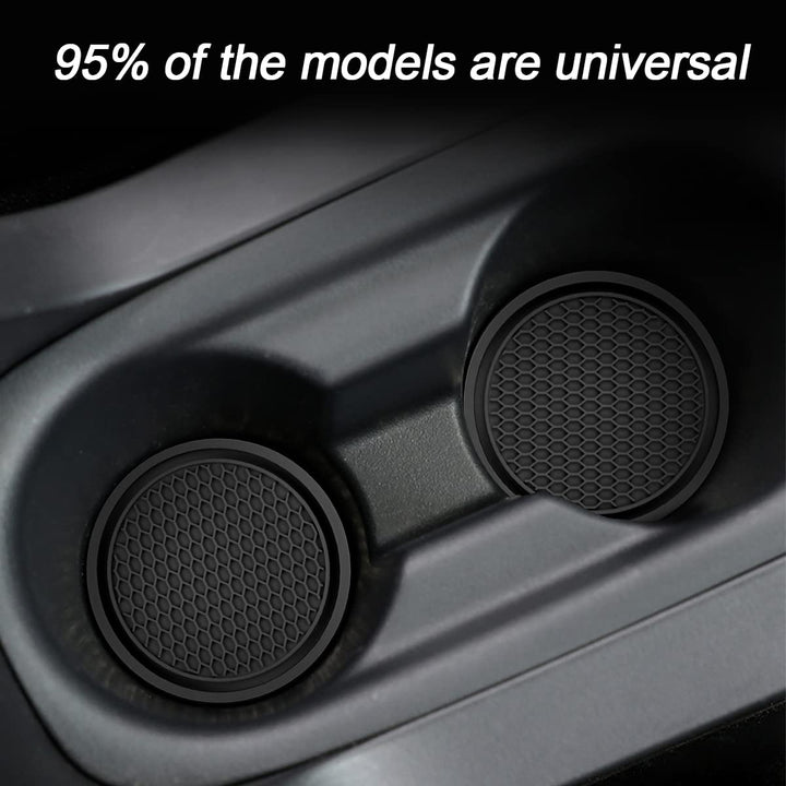 4 Pack Car Cup Holder Coaster, 2.75 Inch Diameter Non-Slip Universal Insert Coaster, Durable, Suitable for Most Car Interior, Car Accessory for Women and Men (Black)