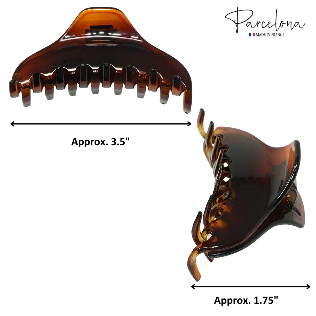 French Boss Thin and Narrow Medium Tortoise Shell Covered Spring Jaw Hair Claw Clip Clutcher Clamp