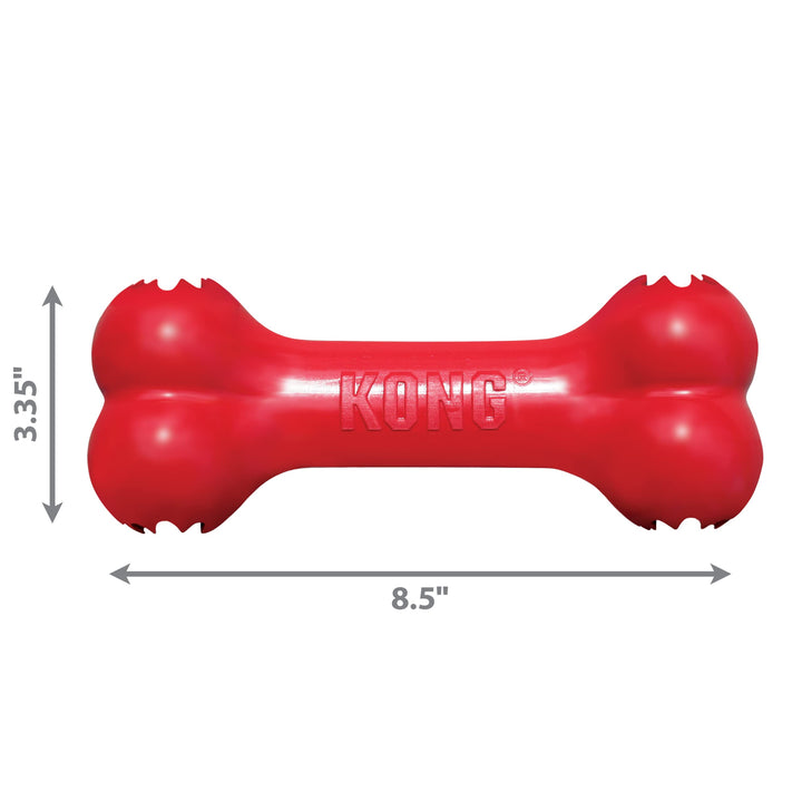 Goodie Bone - Classic Durable Natural Rubber Dog Bone, Supports Mental Engagement - Treat Dispensing - Red - for Large Dogs