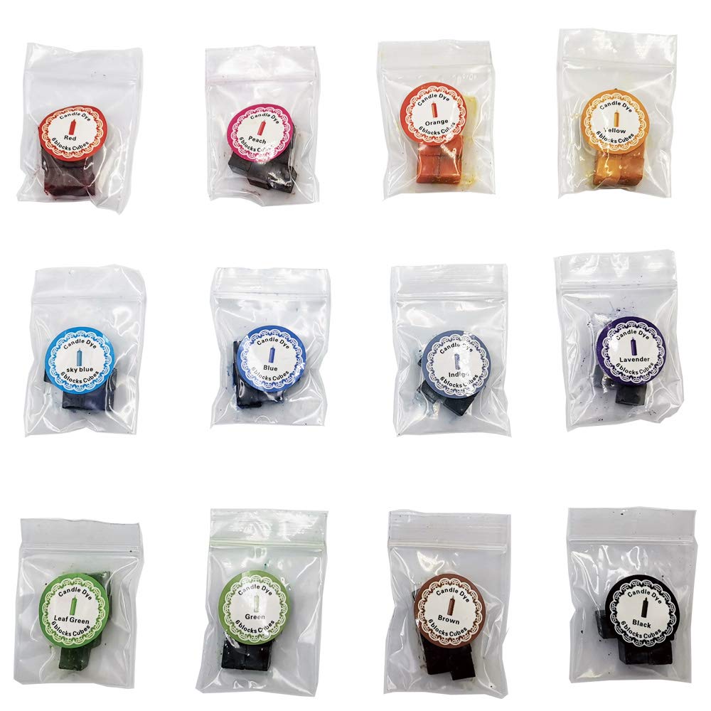DIY Soy Candle Dye Cube Coloring Wax Block for Unique Soy Candles, Scented Candle Making,12 Dye Colors,72 Cubes