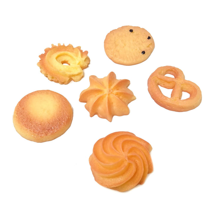 12PCS Fake Cookies Artificial Biscuits Simulation Realistic Dessert Crackers Food for Home Kitchen Decoration Display Props Model (6 Style)