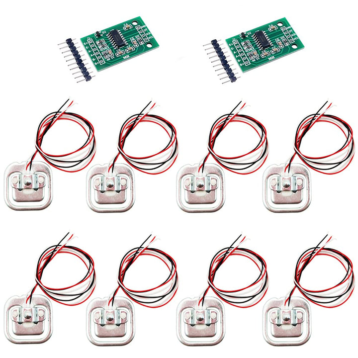 2 Sets 50kg Human Scale Load Cell Weighing Sensor Resistance Strain Half-Bridge Sensor + HX711 A/D Amplifier Weight Module DIY Kit Compatible Arduino