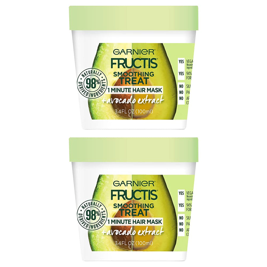 Fructis Smoothing 1 Minute Hair Mask, Avocado, 3.4 fl. oz. (Pack of 2)