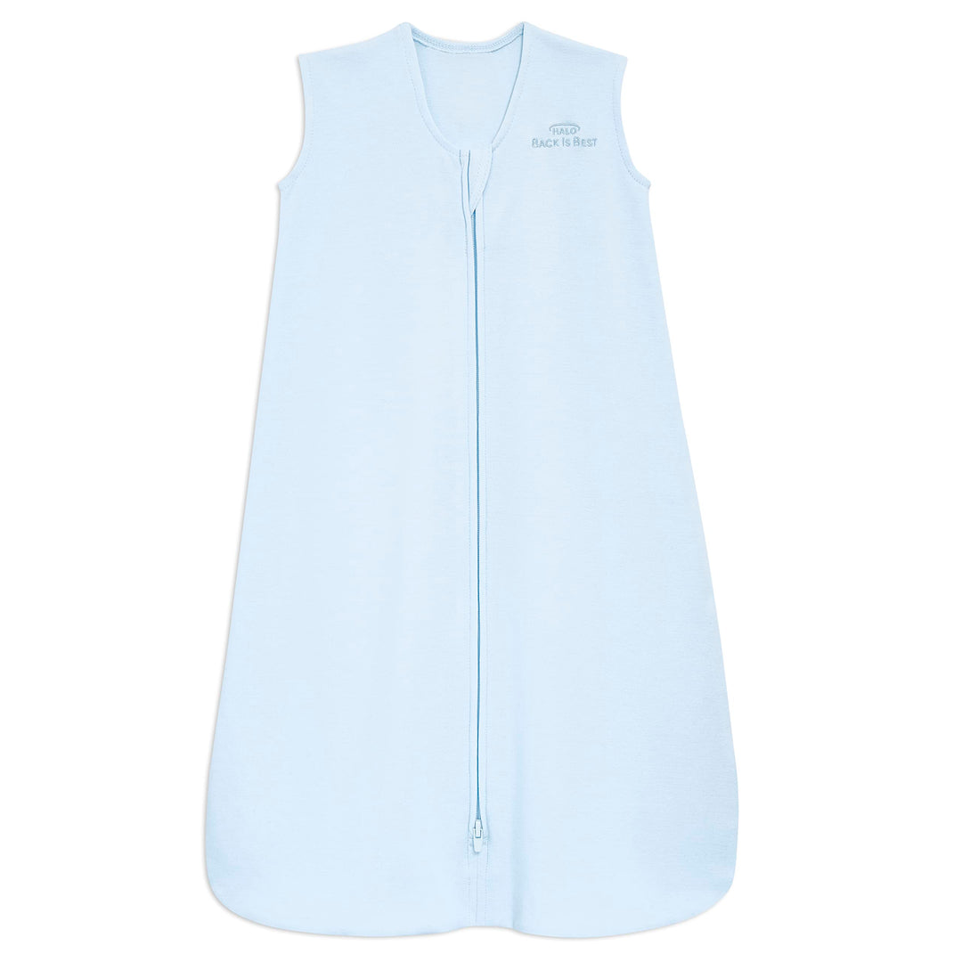 SleepSack, 100% Cotton Wearable Blanket, Swaddle Transition Sleeping Bag, TOG 0.5, Baby Blue, Large