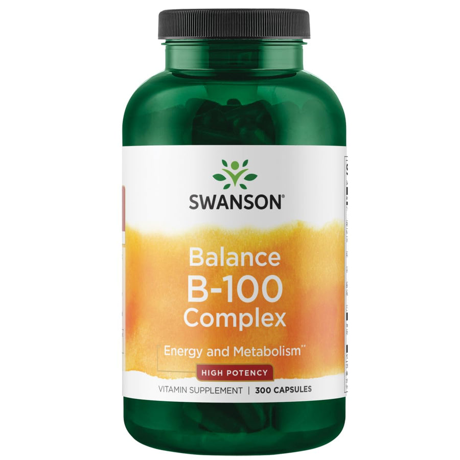 B-100 B-Complex Vitamins Energy Cardio Stress Metabolism Support 300 Capsules