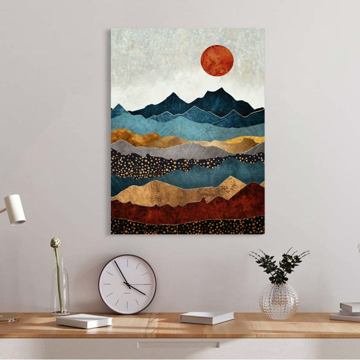 Diamond Painting Mountain Kit,Diamond Art Kits for Adults Sun Full Round Drill Large Size(12x16 inch),Abstract Scenery Paint with Diamonds Crystal Gem for Gift,Wall Decor