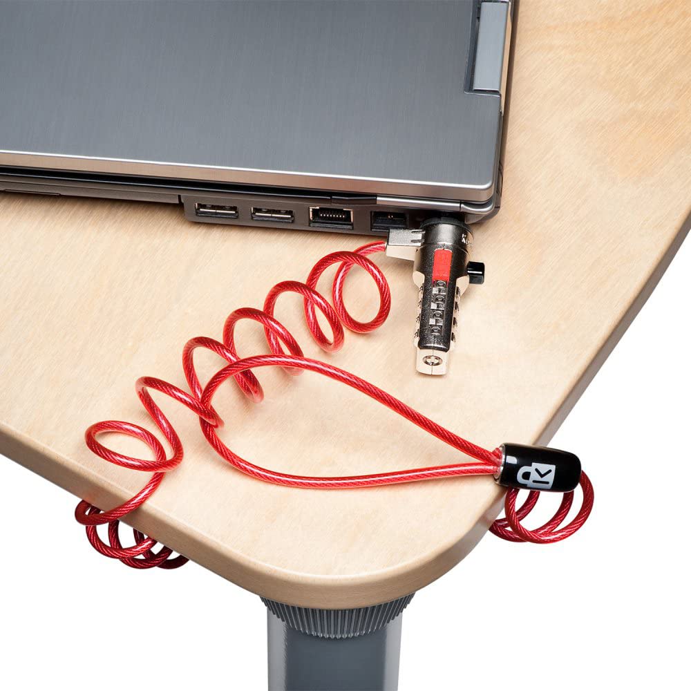 Portable Combination Cable Lock for Laptops and Other Devices - Red (K64671AM)