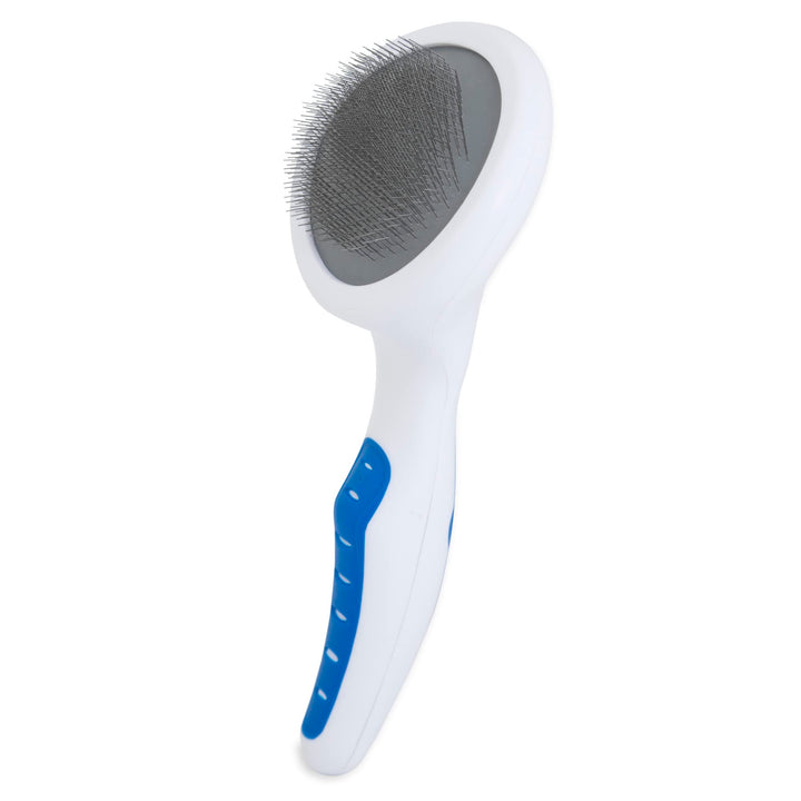 Pet Gripsoft Dog Soft Pin Slicker Brush with Non-Slip Rubber Grip (Angled Stainless Steel Tines),Assorted Colors,8 Inch,65002