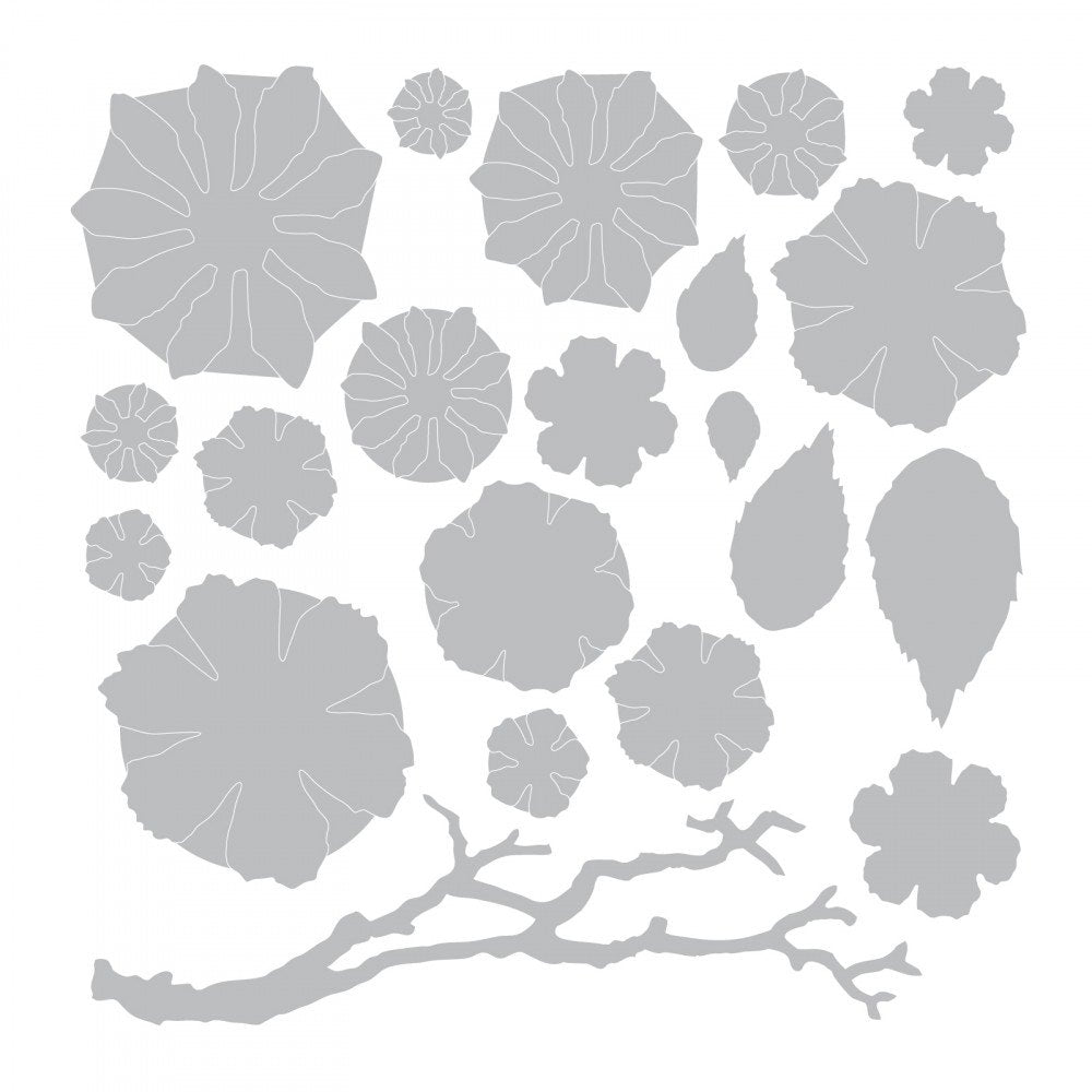 , Multi Color, Thinlits Die Set 661806, Tattered Florals by Tim Holtz, 21 Pack, One Size (SIZ661806)