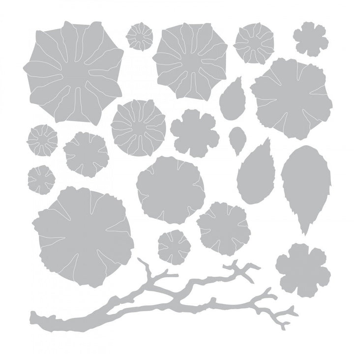 , Multi Color, Thinlits Die Set 661806, Tattered Florals by Tim Holtz, 21 Pack, One Size (SIZ661806)