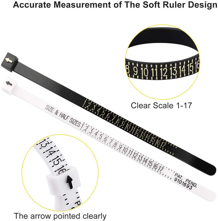 - 2 PCS 1-17 USA Ring Sizer, Measuring Tool Plastic Ring Sizer Measuring Set, Finger Measurer Jewelry Sizing Tools, Gauge Measure Tool Rings Size Tool for Women/Man and Children