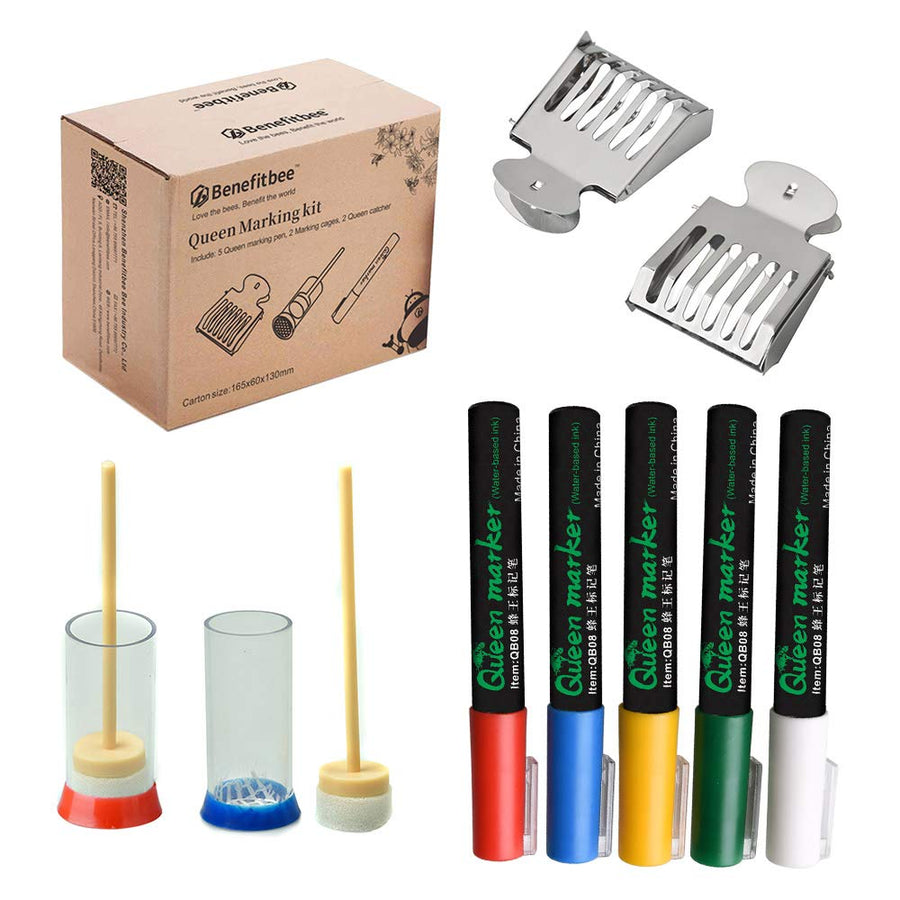 Queen Bee Marking Kit Queen Bee Markers 5 Queen Marker Pens 2 Queen bee Marking Bottles 2 Queen Cages for Beekeeping Supplies