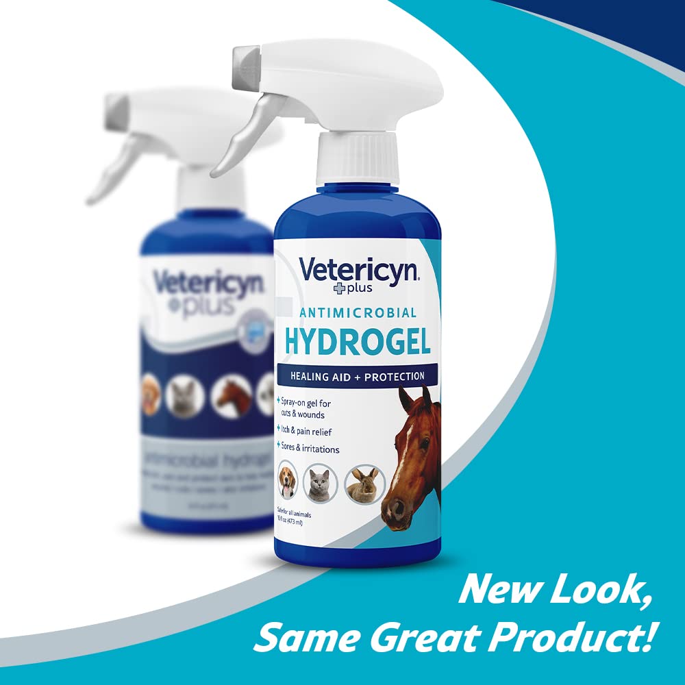 Plus All Animal Wound Care Hydrogel Spray | Healing Aid and Wound Protectant, Sprayable Gel to Relieve Dog, Cat, Horse Itchy Skin, Safe for All Animals. 16 ounces
