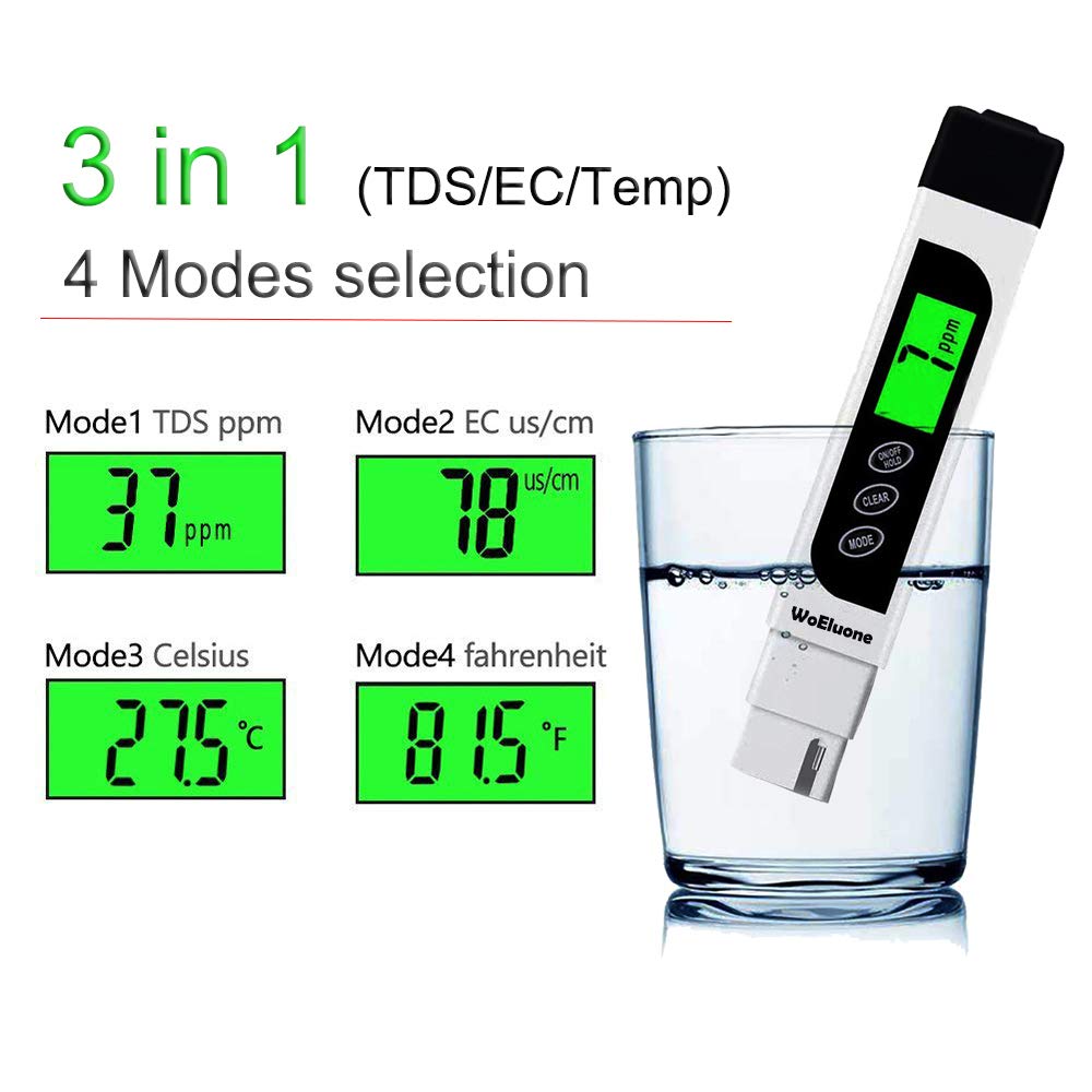 TDS Meter Digital Water Tester, 3 in 1 TDS,Temperature and EC Meter,Accurate Ideal PPM Meter for Drinking Water, Aquariums,RO System and More