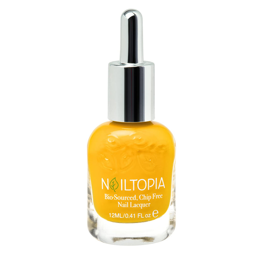 - Plant-Based Chip Free Nail Lacquer - Non Toxic, Bio-Sourced, Long-Lasting, Strengthening Polish - Glow Up (Vibrant Mustard Yellow) - 0.41oz
