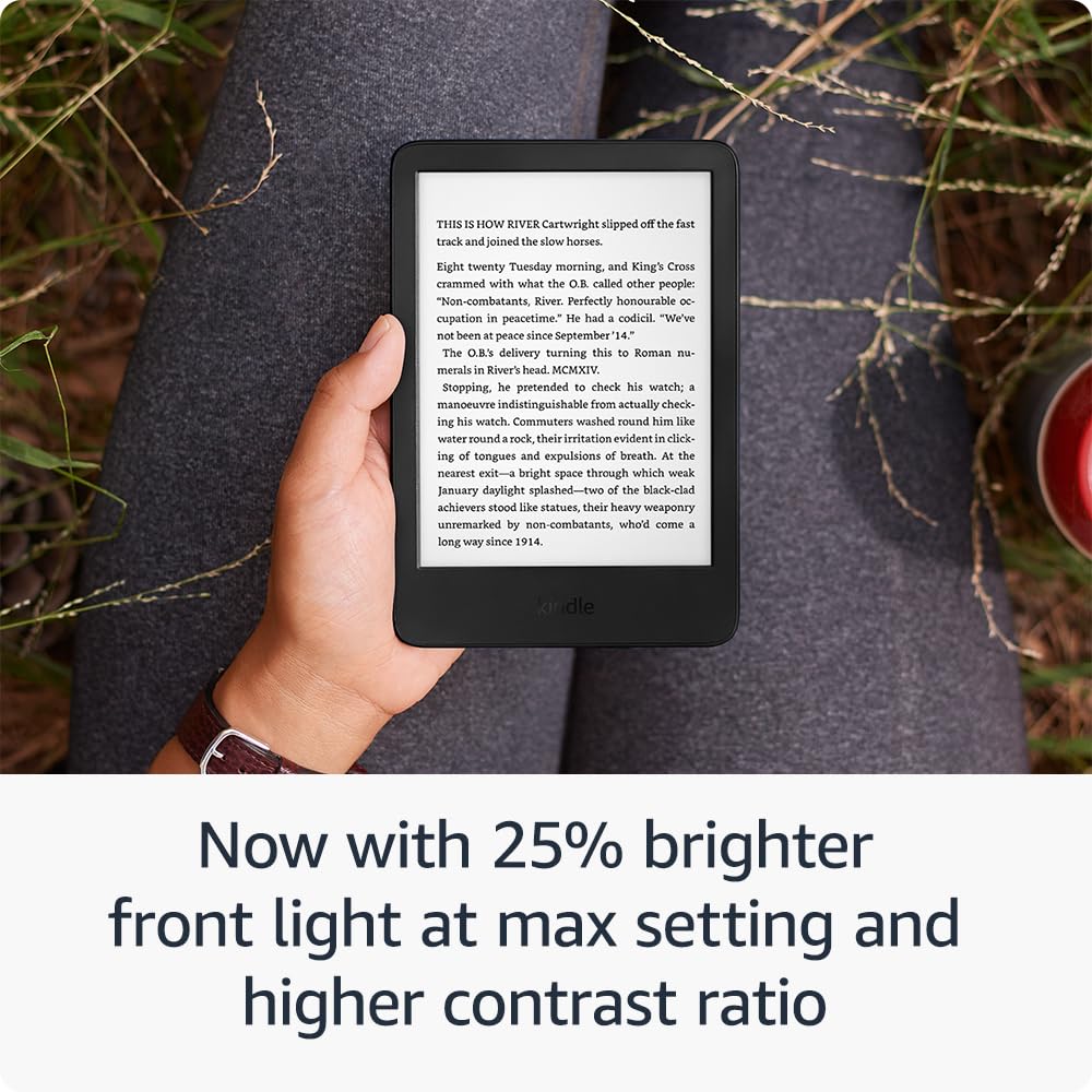 Kindle (16 GB) - Lightest and most compact Kindle, now with faster page turns, and higher contrast ratio, for an enhanced reading experience - Matcha