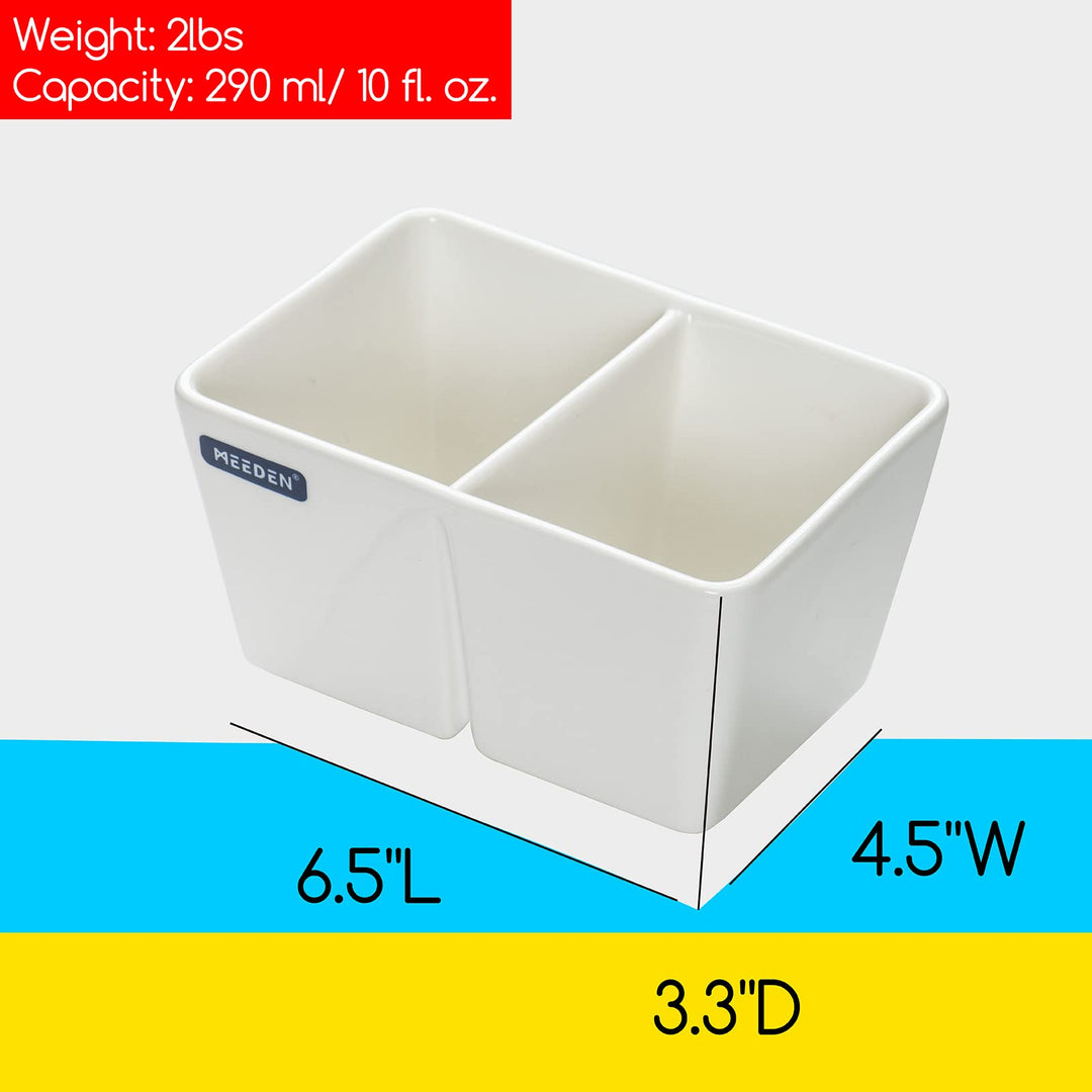 Ceramic Paint Palette, Paint Brush Wash Bowl, 2 Deep Well Artist Paint Palette, White Porcelain Watercolor Painting Dish, Large Capacity Paintbrush Washer for Watercolor Gouache Painting