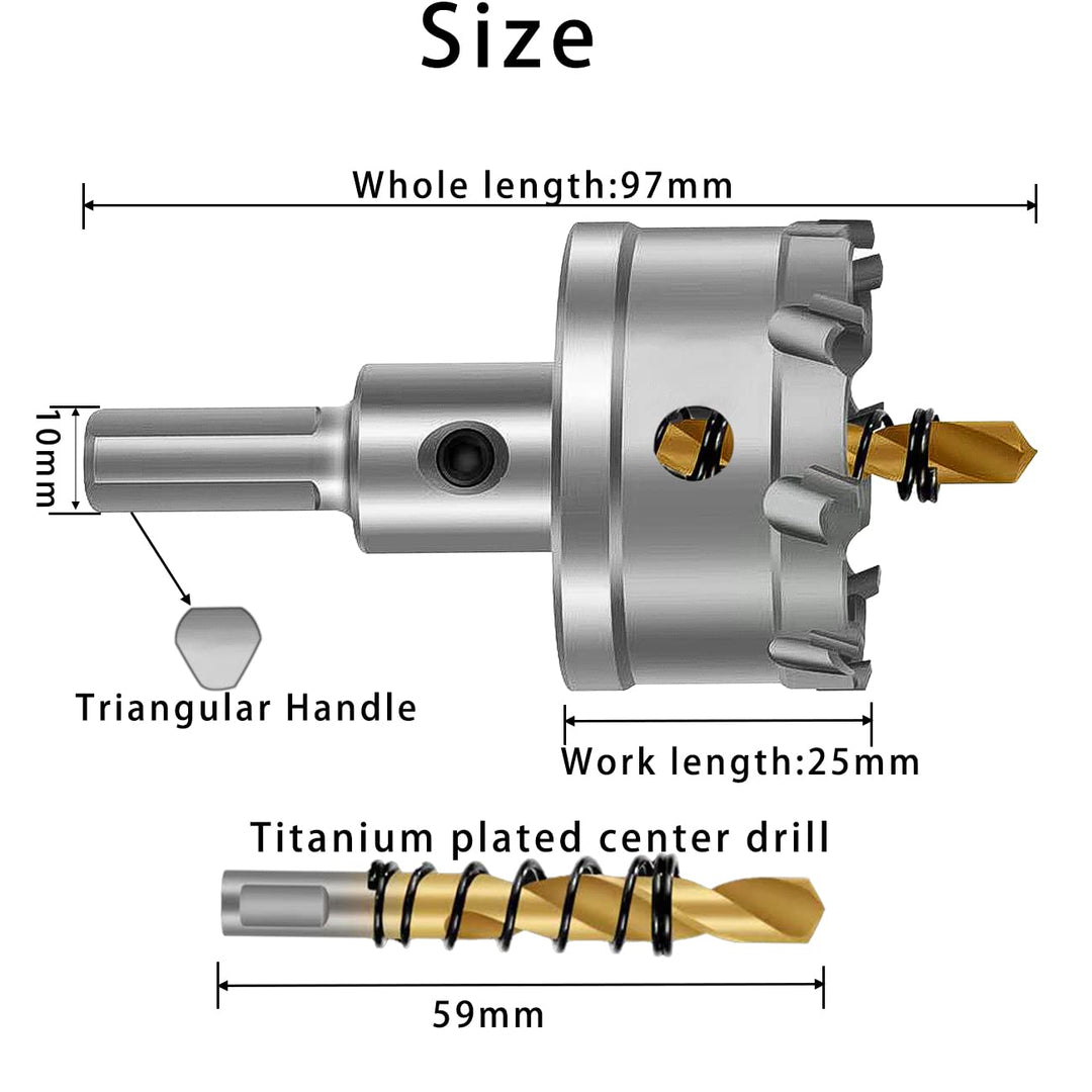Carbide Hole Saw, TCT Hole Cutter with Titanium-Plated Pilot Drill bit for Metal, Stainless Steel, Iron, Wood 70mm/2.76inch