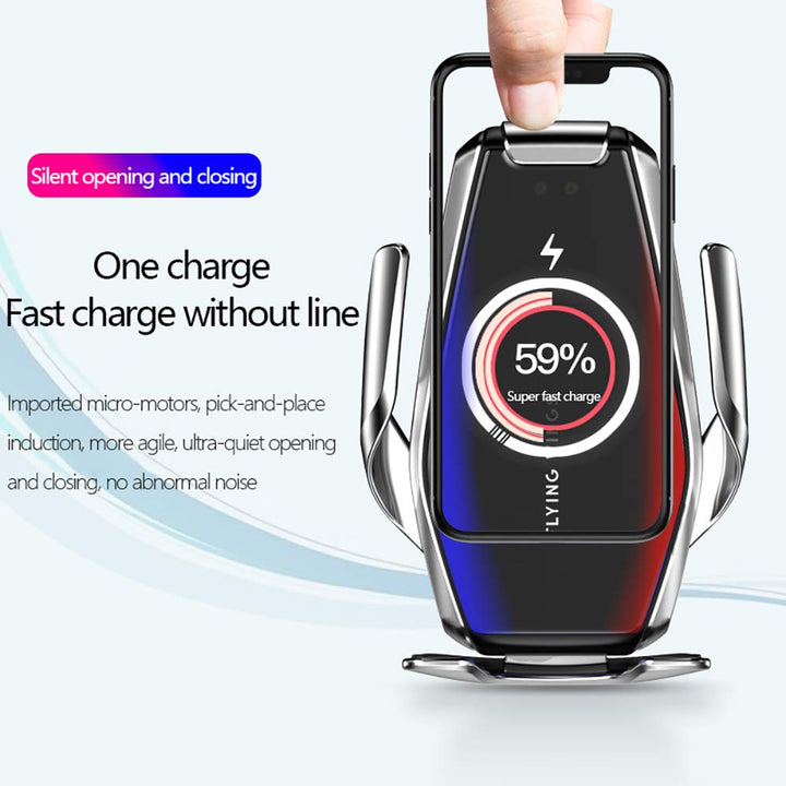Wireless Car Charger Mount, Infrared Sensor Automatic Clamping Mount 15W Fast Wireless Car Phone Holder for Apple iPhone 14/13/12/11/Pro/X/XR/XS, Sensor Air Vent Cell Phone Car Mount for Samsung