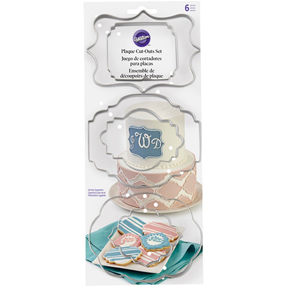 6 Piece Plaque Fondant Cut-Outs Set