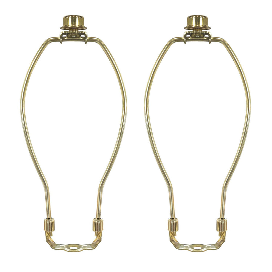Heavy Duty Harp for Lamp Shade Holder, 7 inch, Polished Brown Base, Set of 2